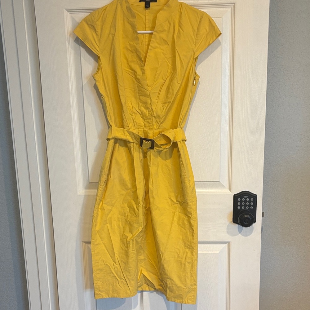 Hugo Boss Yellow Midi Dress with Belt
